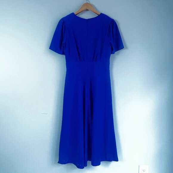 London Times Eyelit Inset Midi Dress Size 6 - Picture 2 of 7